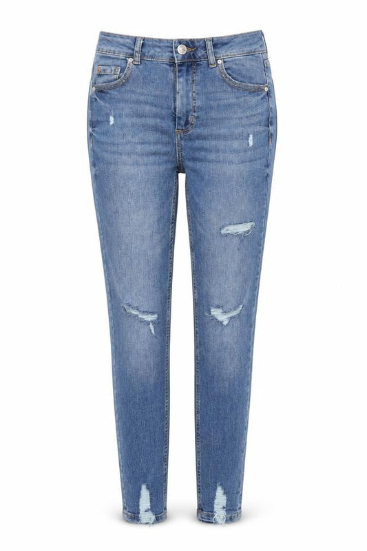 Denim & Co. Womens Blue  Denim Tapered Jeans Size 6 L27 in