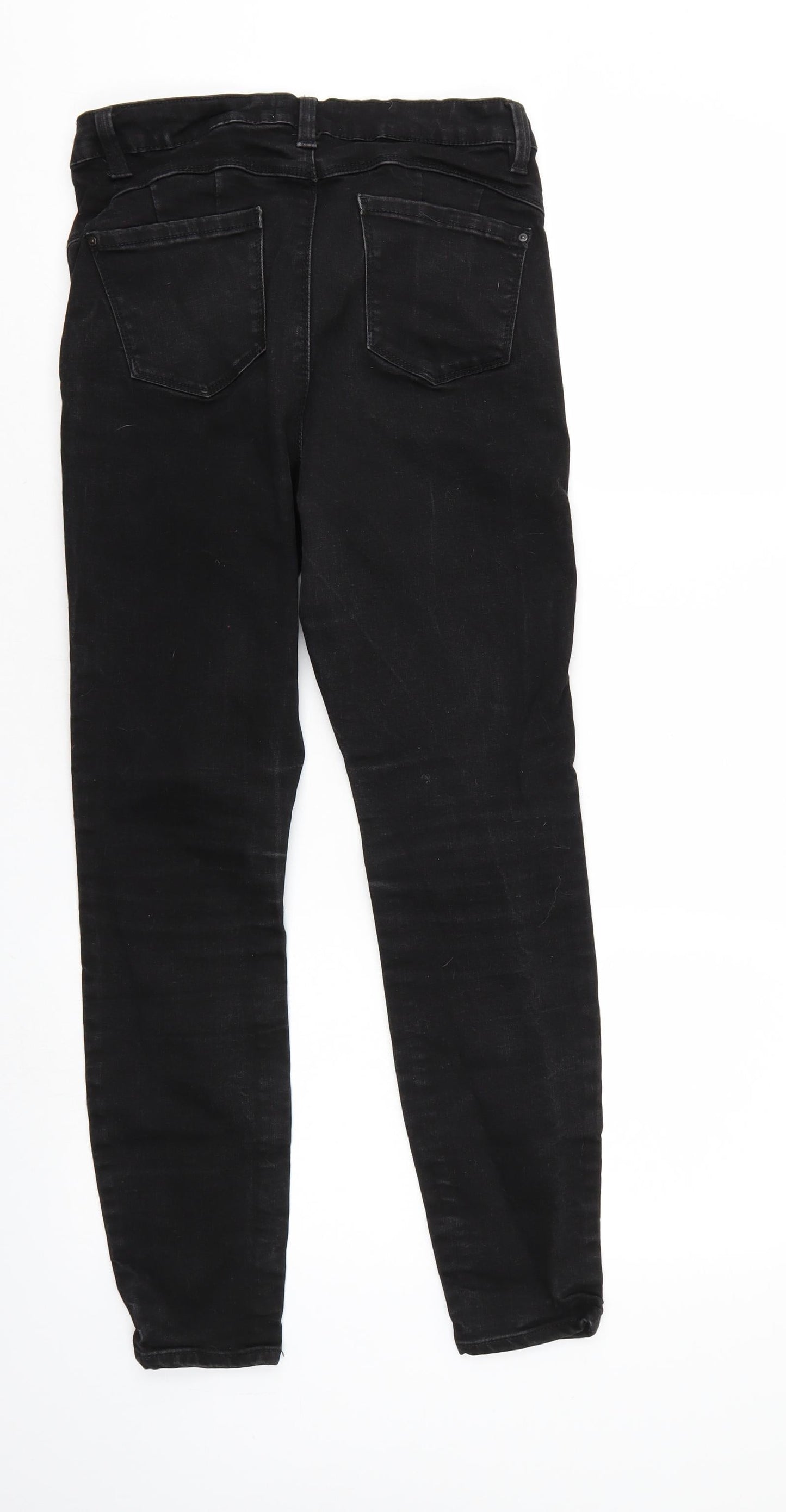 Denim & Co. Womens Black  Denim Tapered Jeans Size 14 L26 in - Elastic Waist