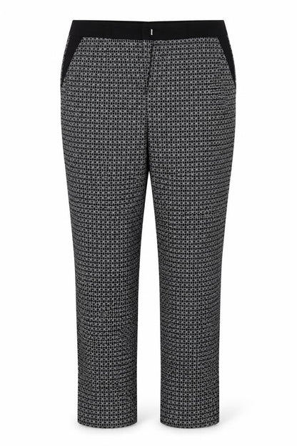 Peacocks Womens Black Argyle/Diamond  Trousers  Size 16 L28 in
