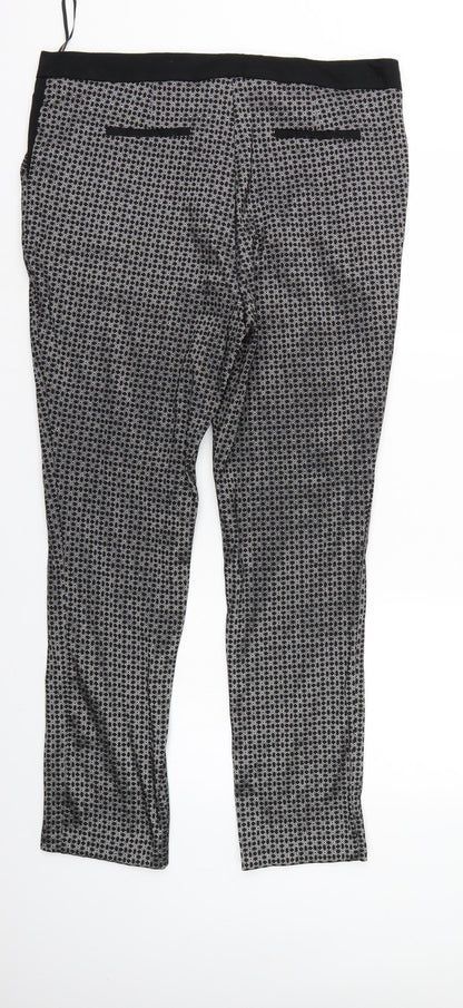 Peacocks Womens Black Argyle/Diamond  Trousers  Size 16 L28 in