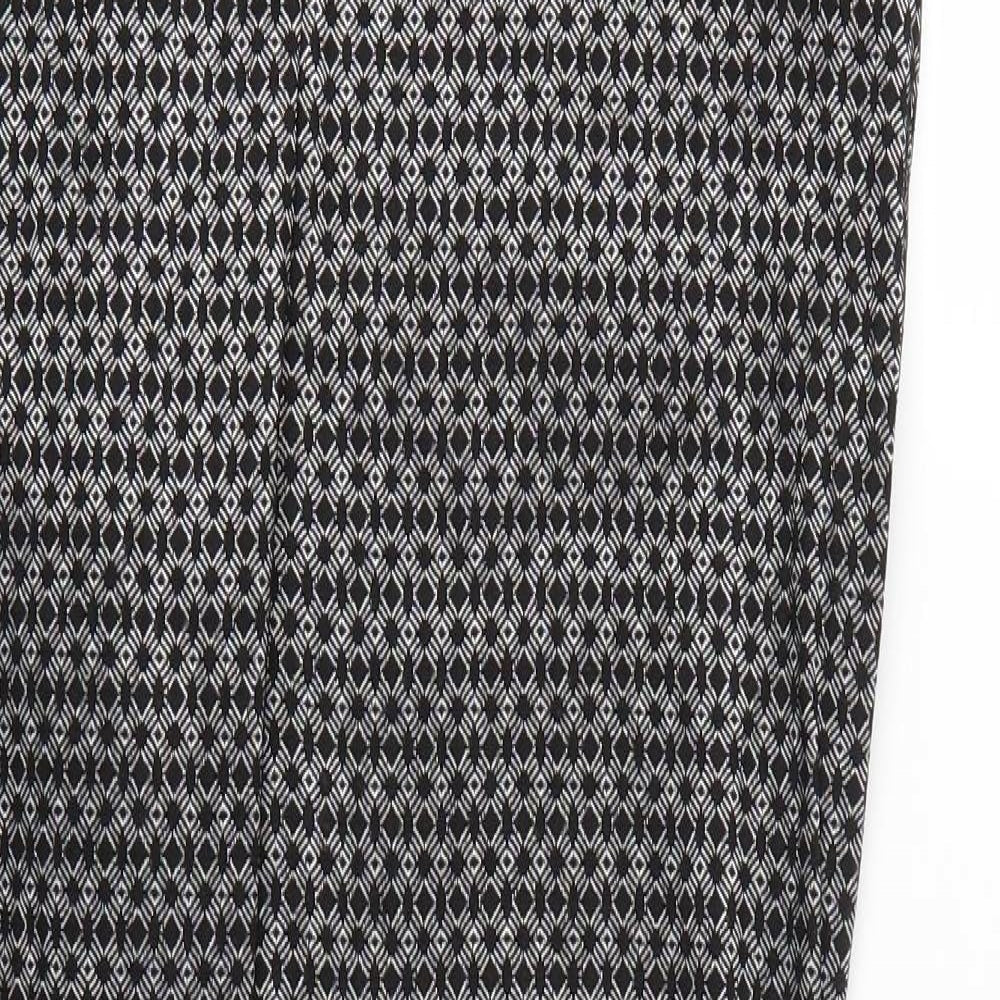 Peacocks Womens Black Argyle/Diamond  Trousers  Size 16 L28 in