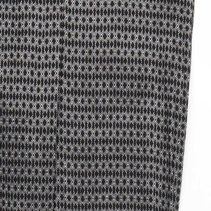 Peacocks Womens Black Argyle/Diamond  Trousers  Size 16 L28 in