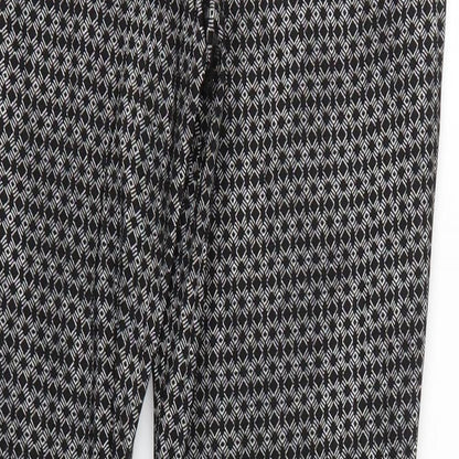Peacocks Womens Black Argyle/Diamond  Trousers  Size 16 L28 in