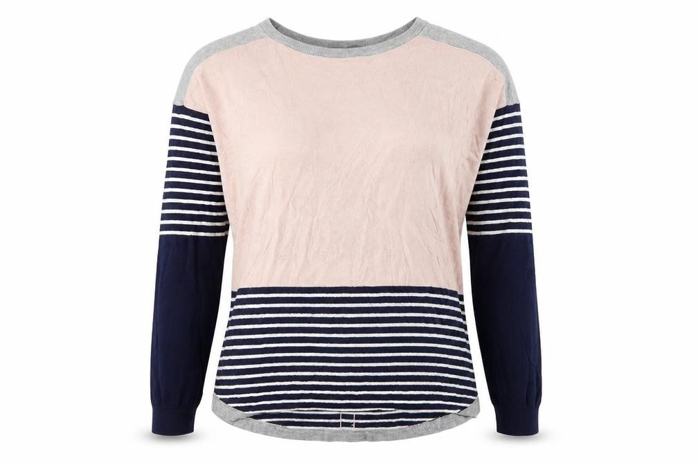 Oasis Womens Blue Striped  Pullover Jumper Size S