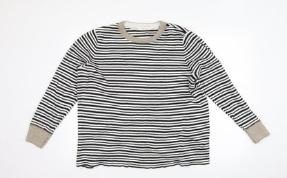 Savannah Miller Womens Black Striped  Pullover Jumper Size 18