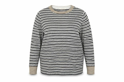 Savannah Miller Womens Black Striped  Pullover Jumper Size 18