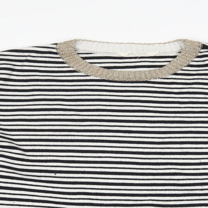 Savannah Miller Womens Black Striped  Pullover Jumper Size 18