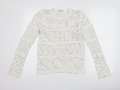 Preloved TU Womens White   Pullover Jumper Size 14 - Front