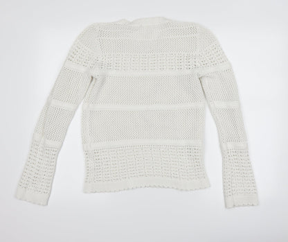 Preloved TU Womens White   Pullover Jumper Size 14 - Back