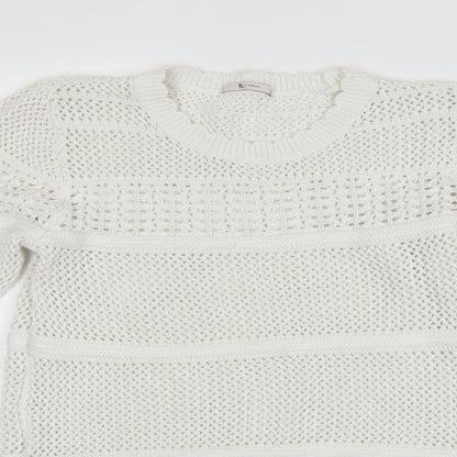 Preloved TU Womens White   Pullover Jumper Size 14 - Detail