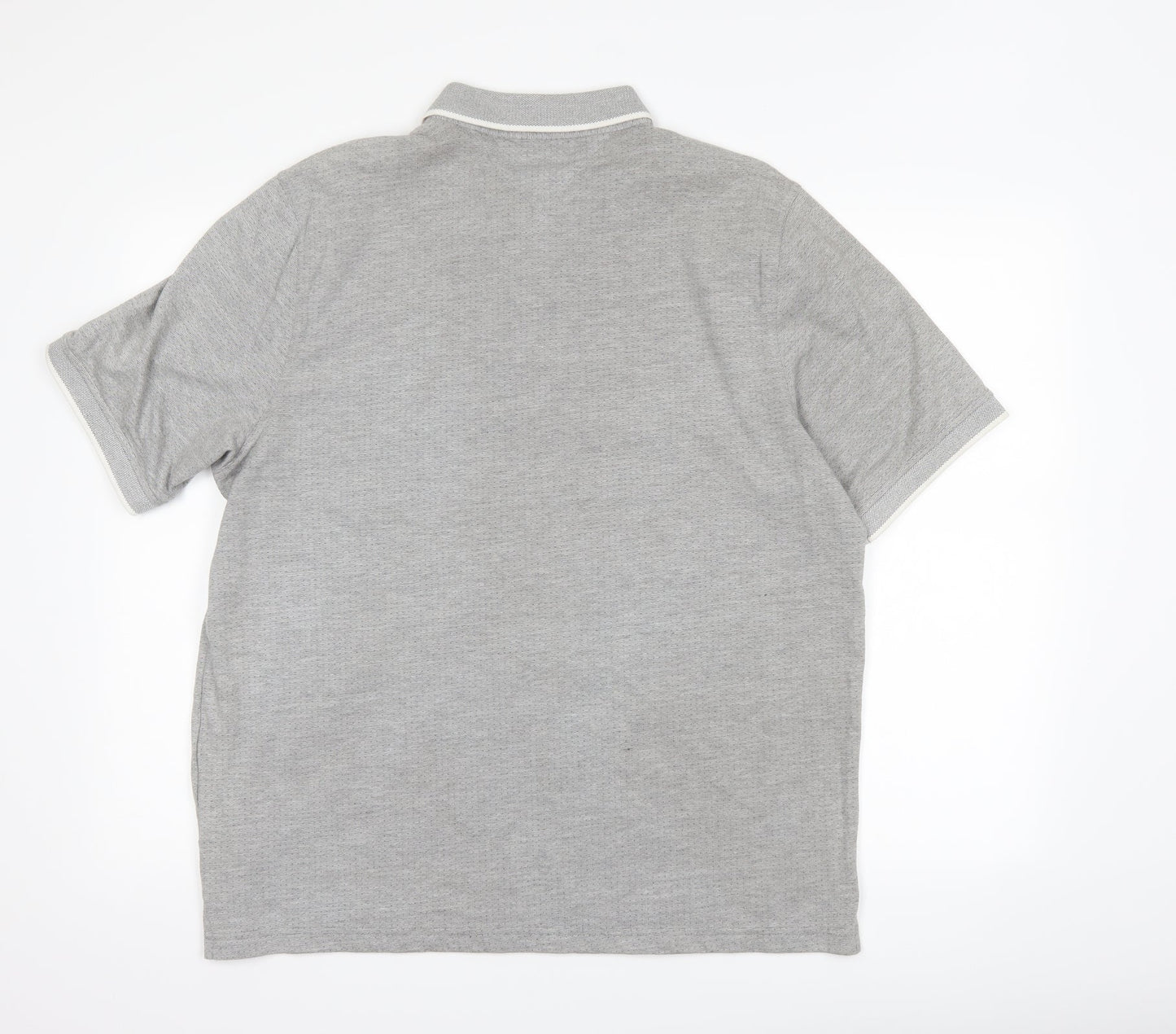 Lincoln Mens Grey Polka Dot   Polo Size L