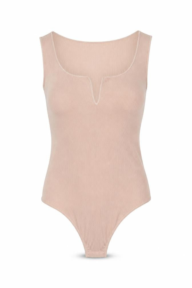 PRETTYLITTLETHING Womens Beige   Bodysuit One-Piece Size 6