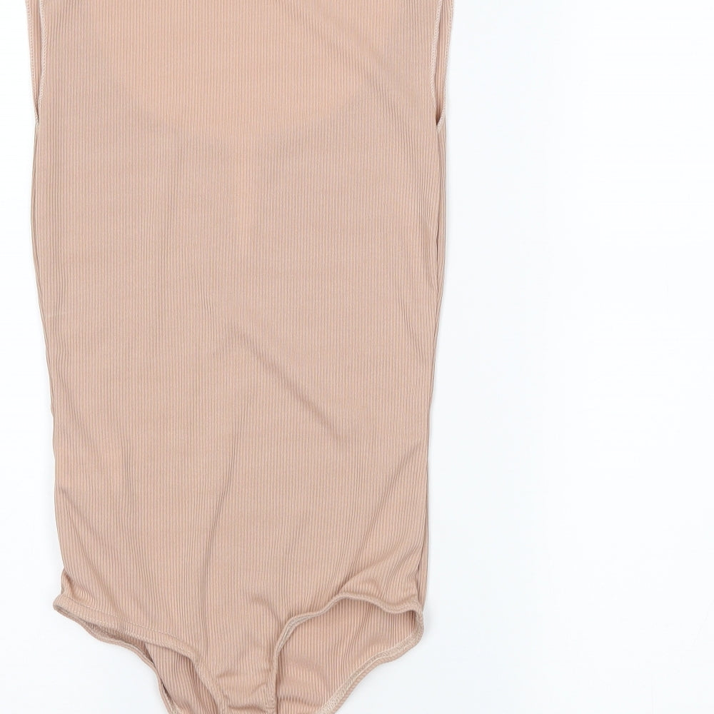 PRETTYLITTLETHING Womens Beige   Bodysuit One-Piece Size 6