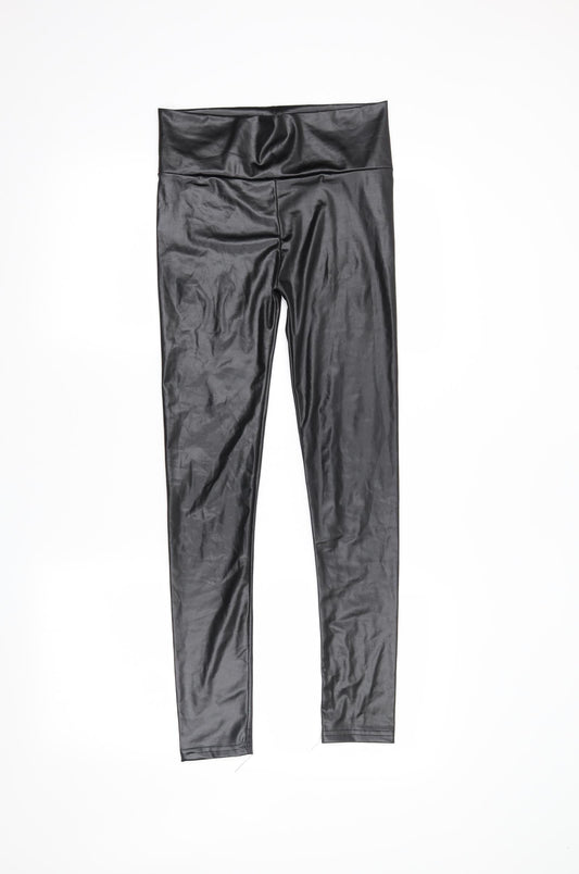 Yoins Womens Black   Pedal Pusher Leggings Size S L28 in