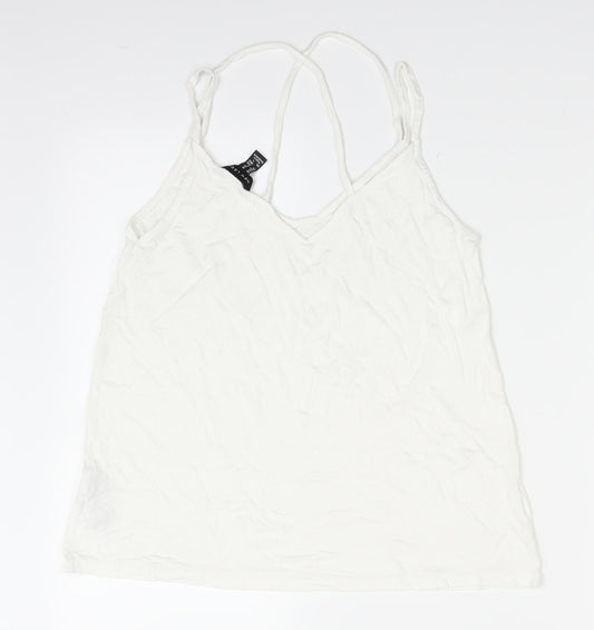 New Look Womens White   Camisole Tank Size 10