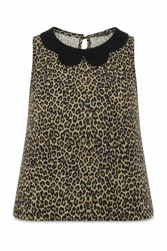 Internacionale Womens Brown Animal Print  Basic Tank Size 10