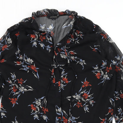 River Island Womens Black Floral  Basic Blouse Size 8