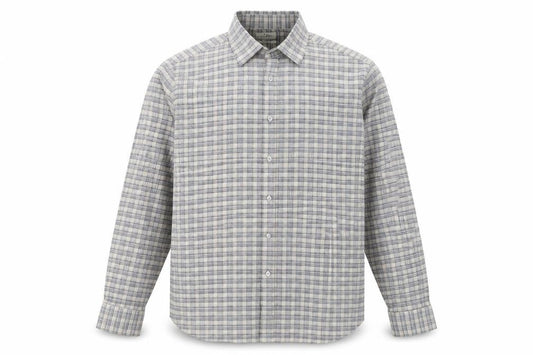 Lucky Brand Mens Grey Plaid   Button-Up Size XL