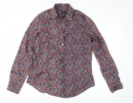 Gap Womens Multicoloured Floral  Basic Button-Up Size XS
