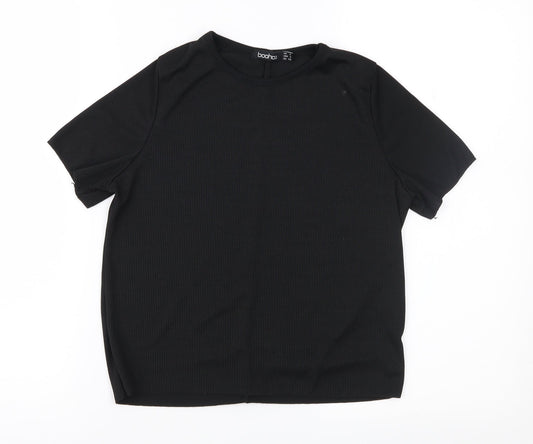Boohoo Womens Black   Basic T-Shirt Size 4