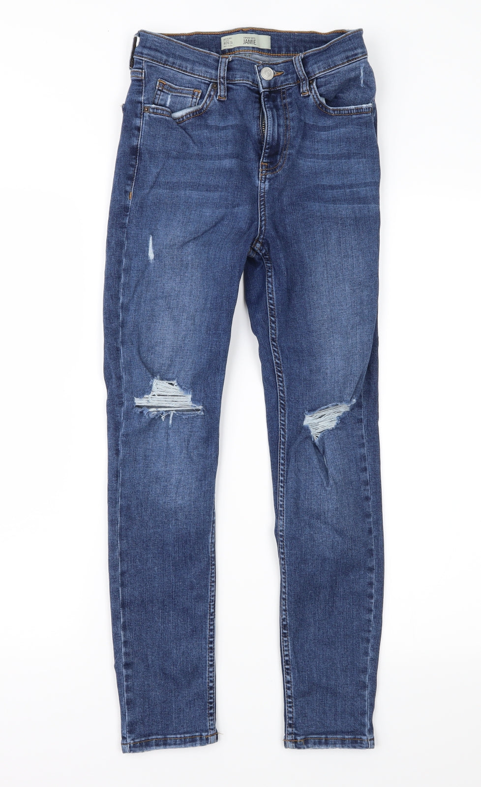 Topshop Womens Blue  Denim Skinny Jeans Size 26 in L30 in