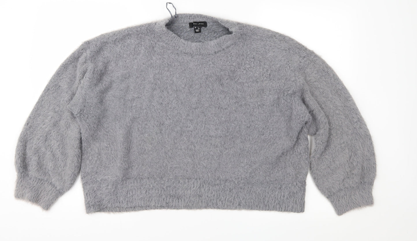 New Look Womens Grey  Knit Pullover Jumper Size L