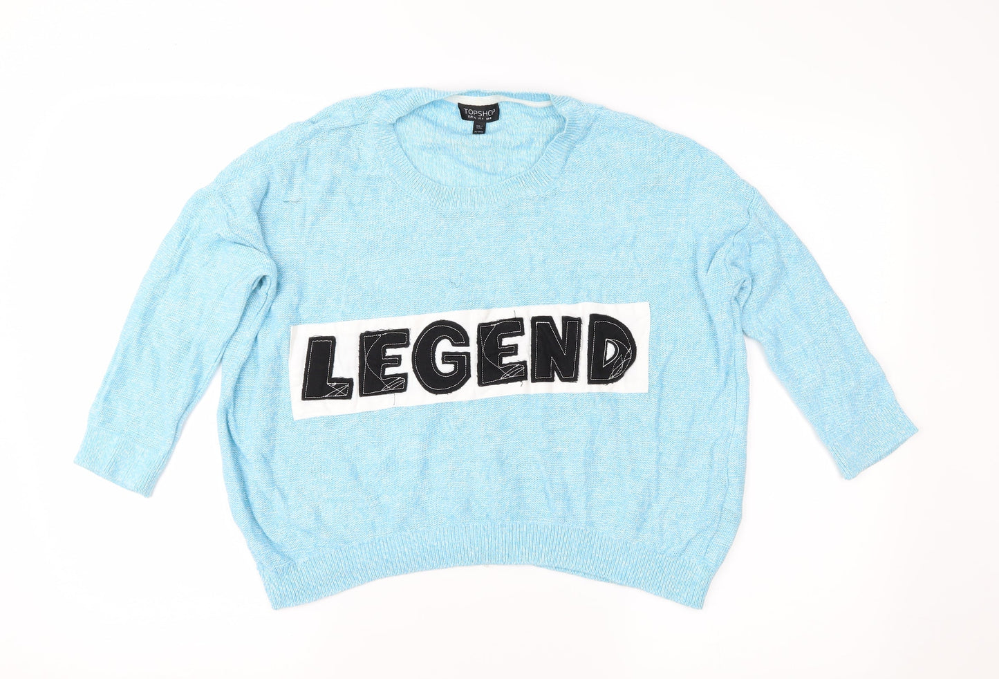 Topshop Womens Blue  Knit Pullover Jumper Size 8
