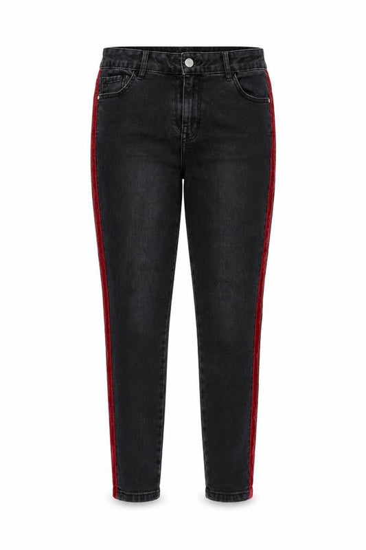 Matalan Womens Black  Denim Skinny Jeans Size 12 L26 in - velvet stripe