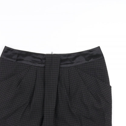 Next Womens Black Check  Straight & Pencil Skirt Size 10
