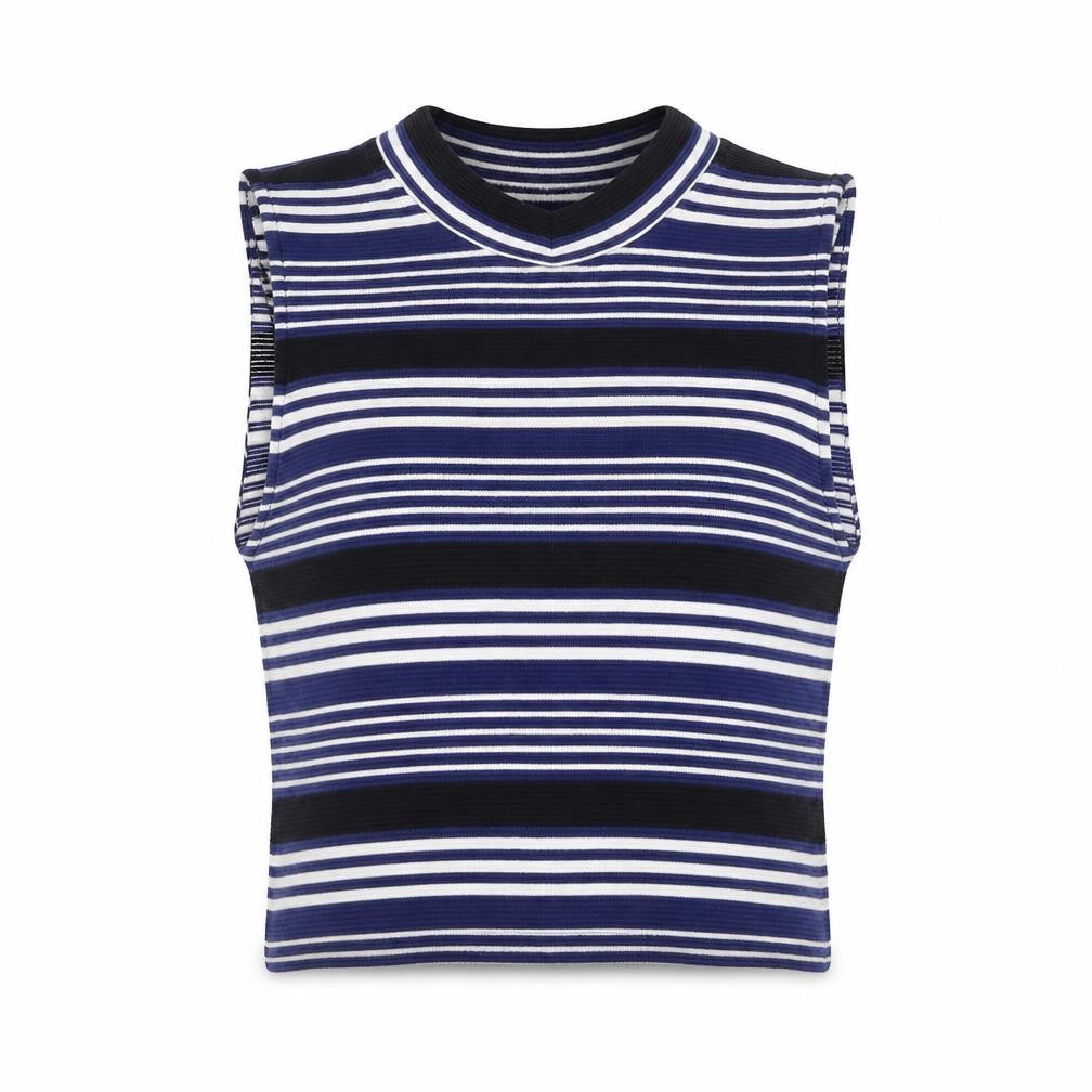 Divided by H&M Womens Blue Striped  Basic Tank Size M