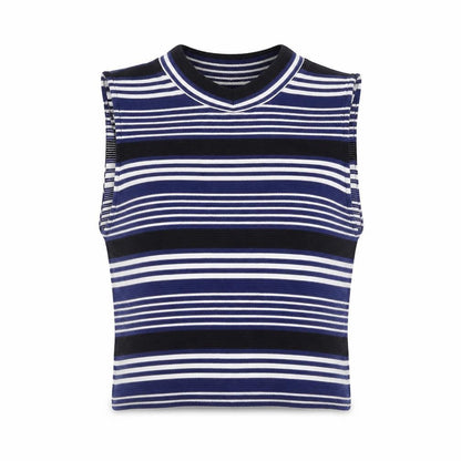 Divided by H&M Womens Blue Striped  Basic Tank Size M