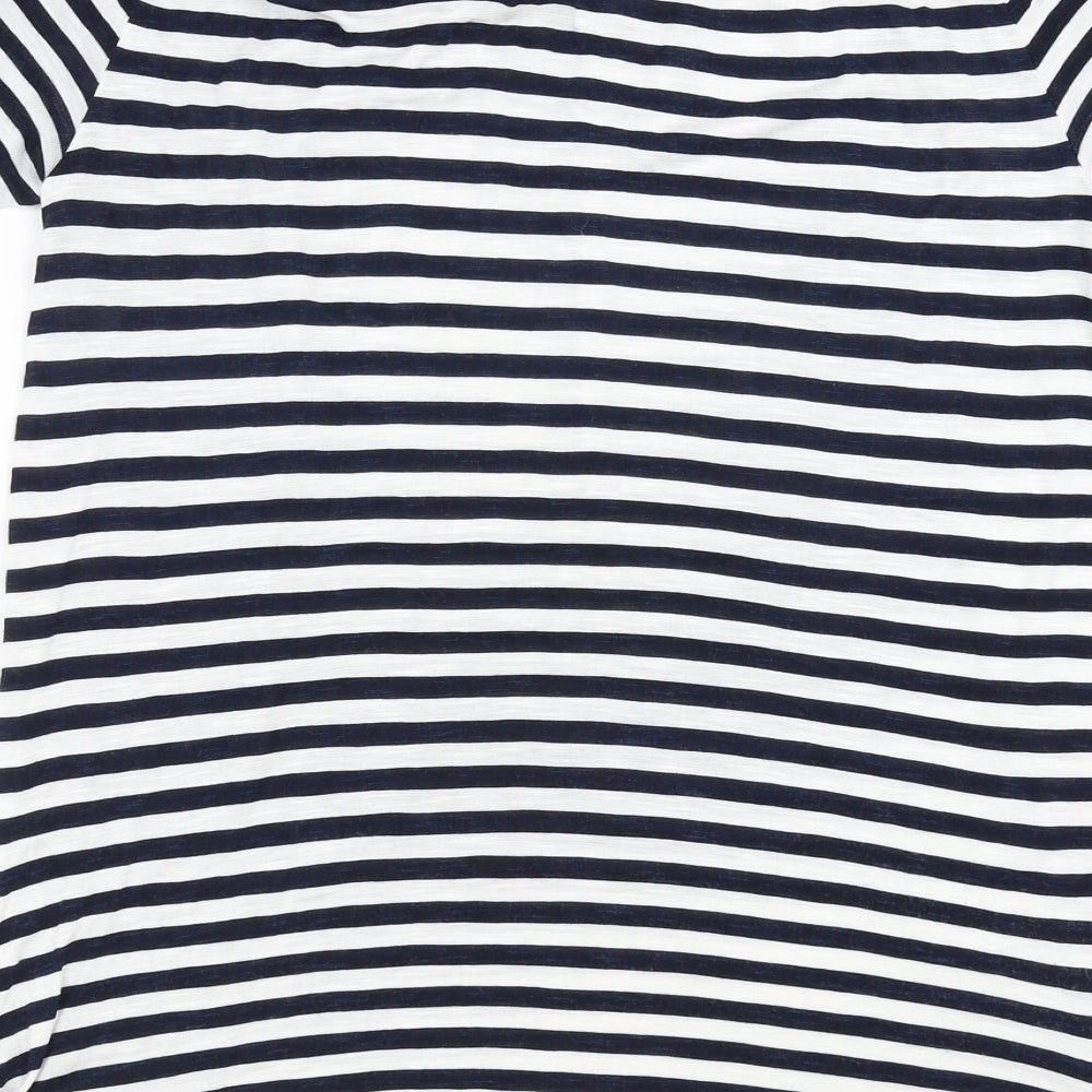 George Womens Blue Striped  Basic Blouse Size 12