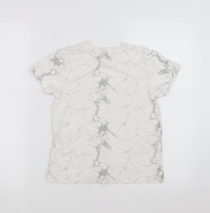Primark Boys White   Basic T-Shirt Size 8-9 Years  - Marble effect