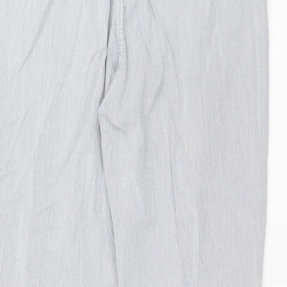 Marks and Spencer Womens Blue Striped  Trousers  Size 36 in L27 in - straight