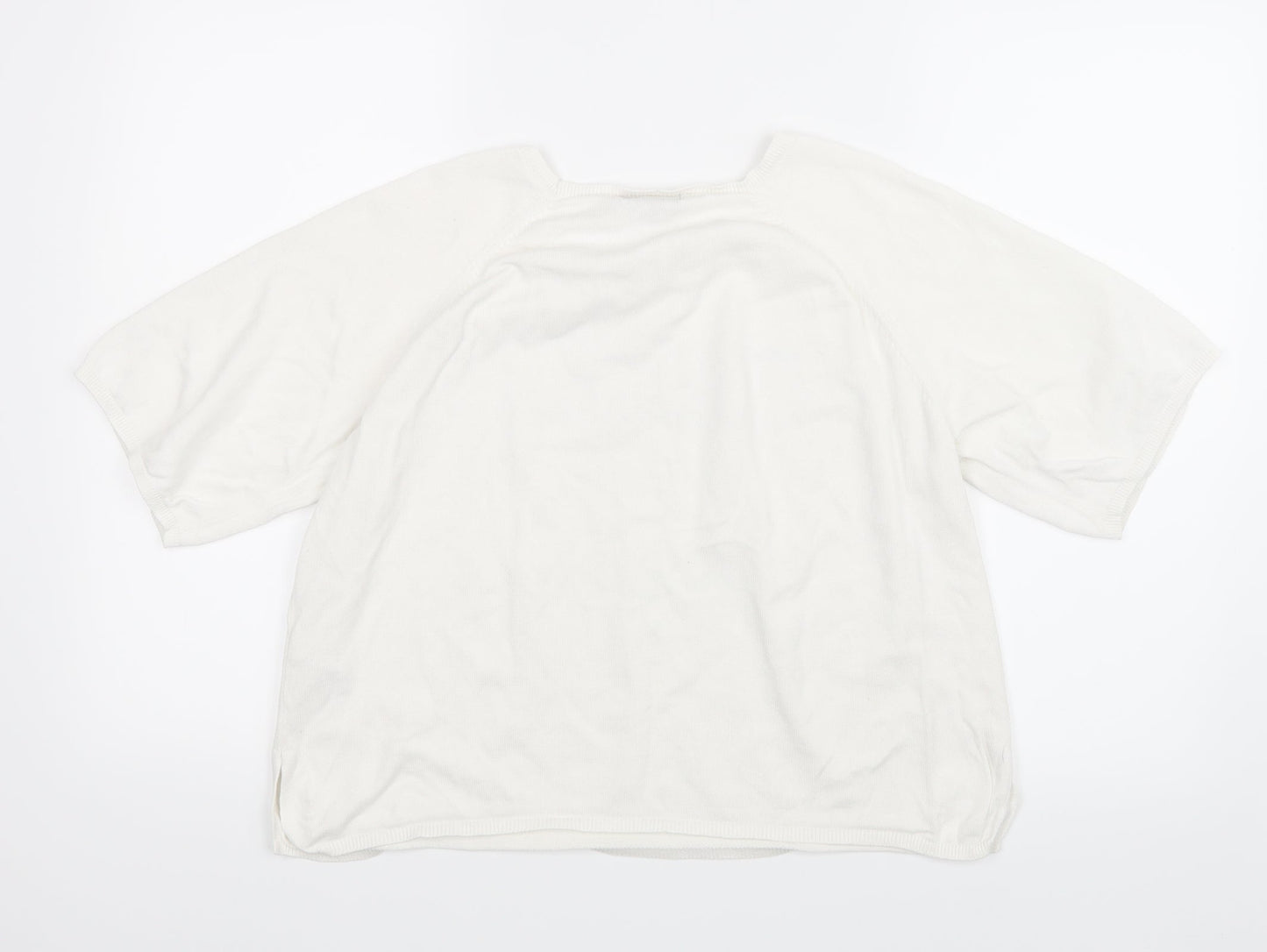 New Look Womens White  Knit Pullover Jumper Size 12