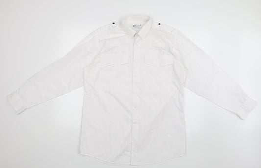 Churchill Mens White    Button-Up Size 15.5