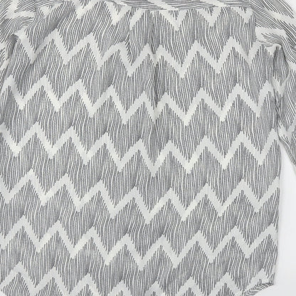 Boohoo Womens Grey Argyle/Diamond  Basic Blouse Size S