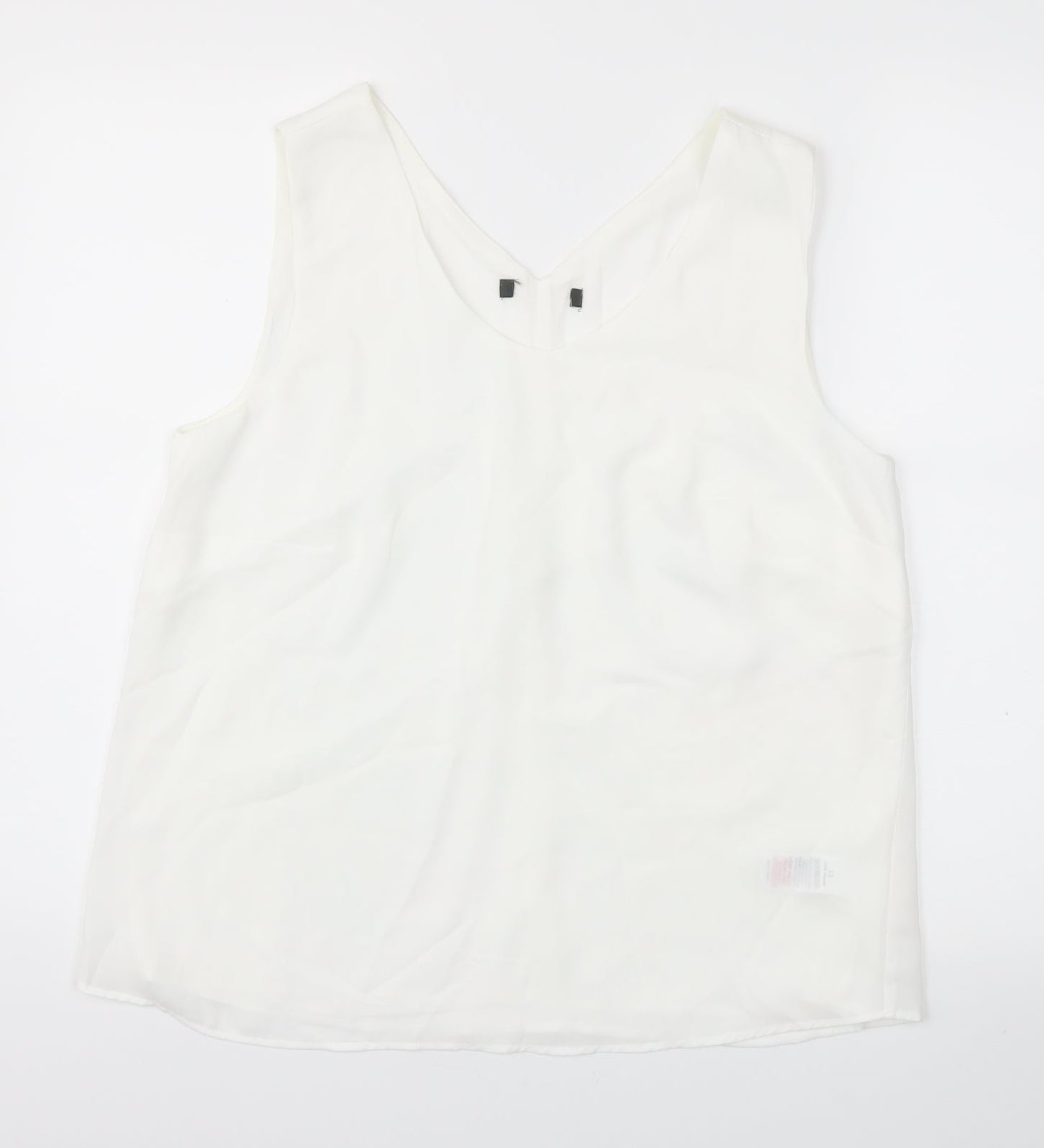 Preworn Womens White   Basic Blouse Size 12