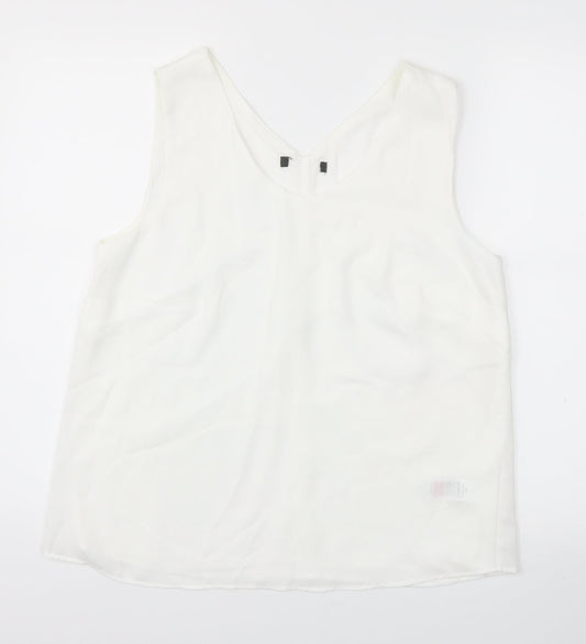Preworn Womens White   Basic Blouse Size 12