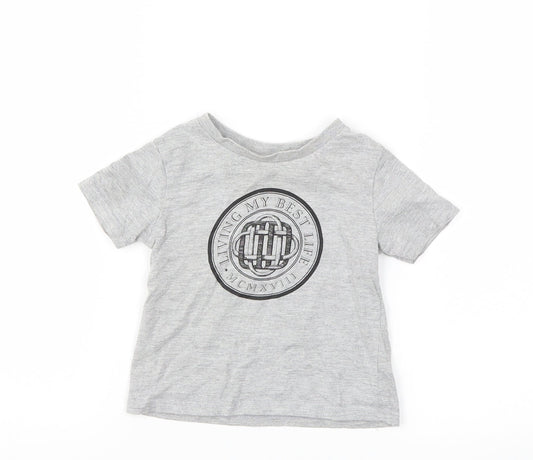 River Island Baby Grey Houndstooth  Basic T-Shirt Size 6-9 Months
