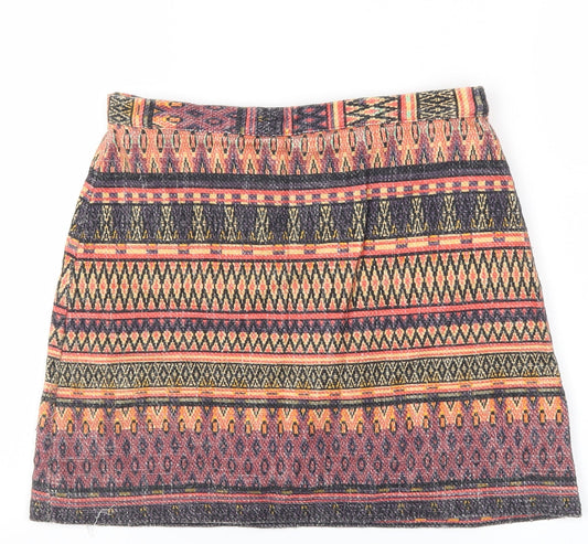 Topshop Womens Multicoloured Argyle/Diamond  A-Line Skirt Size 8