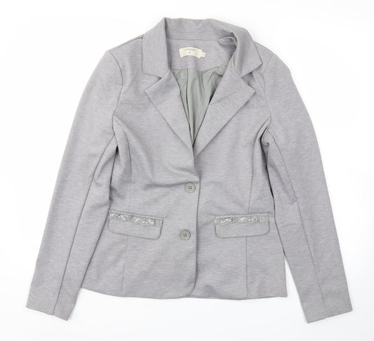 Cream Womens Grey   Jacket Blazer Size M