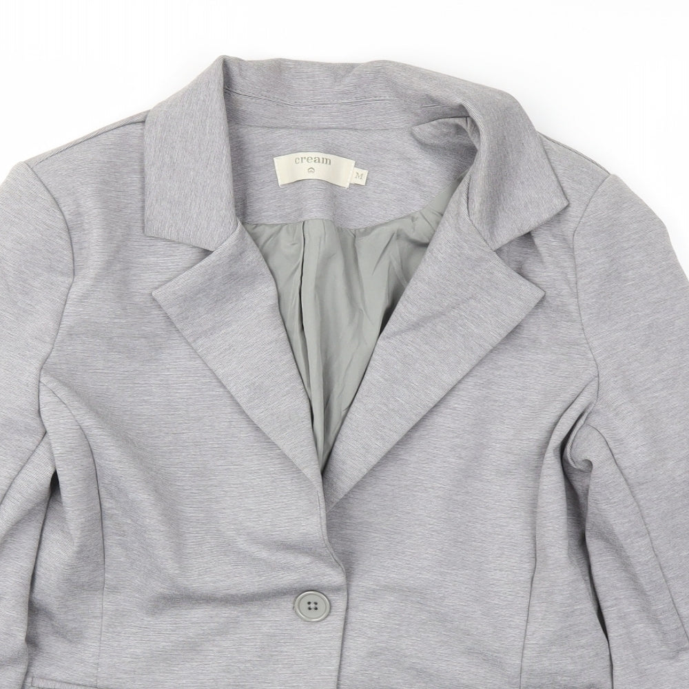 Cream Womens Grey   Jacket Blazer Size M