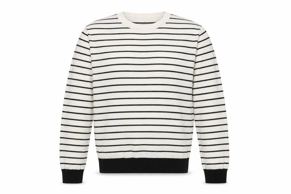 Topman Mens Ivory Striped  Pullover Sweatshirt Size S