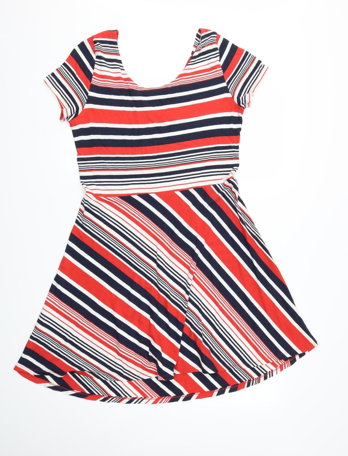 ESMARA  Womens Red Striped  Fit & Flare  Size L