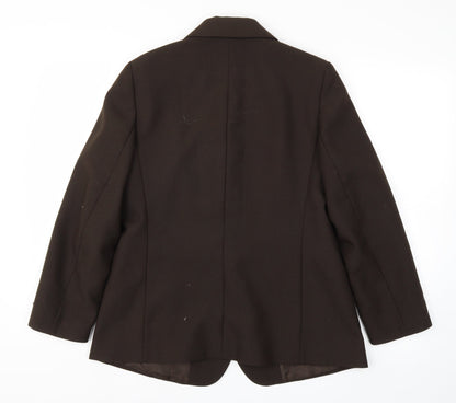 Preloved St Micheal Womens Brown   Jacket Blazer Size 14 - Back