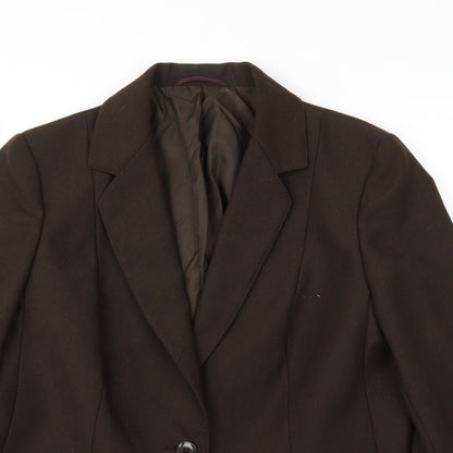 Preloved St Micheal Womens Brown   Jacket Blazer Size 14 - Detail