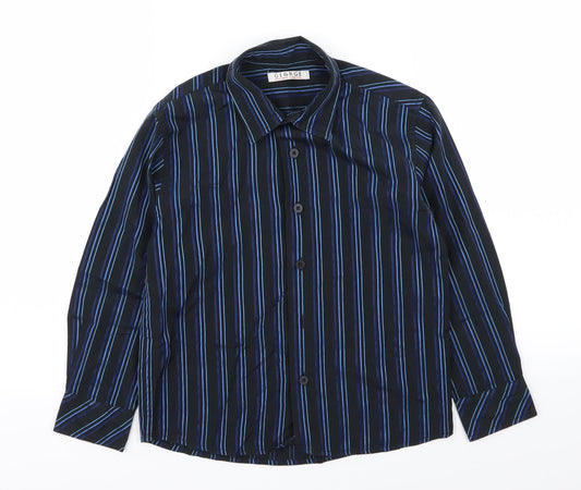 Asda George Boys Black Striped  Basic Dress Shirt Size 7-8 Years
