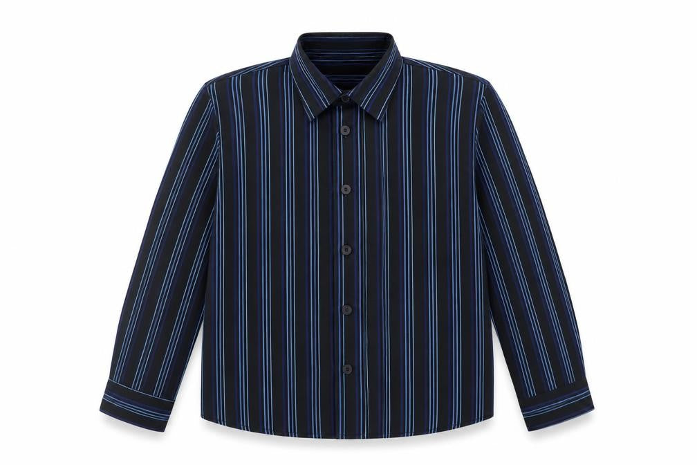 Asda George Boys Black Striped  Basic Dress Shirt Size 7-8 Years