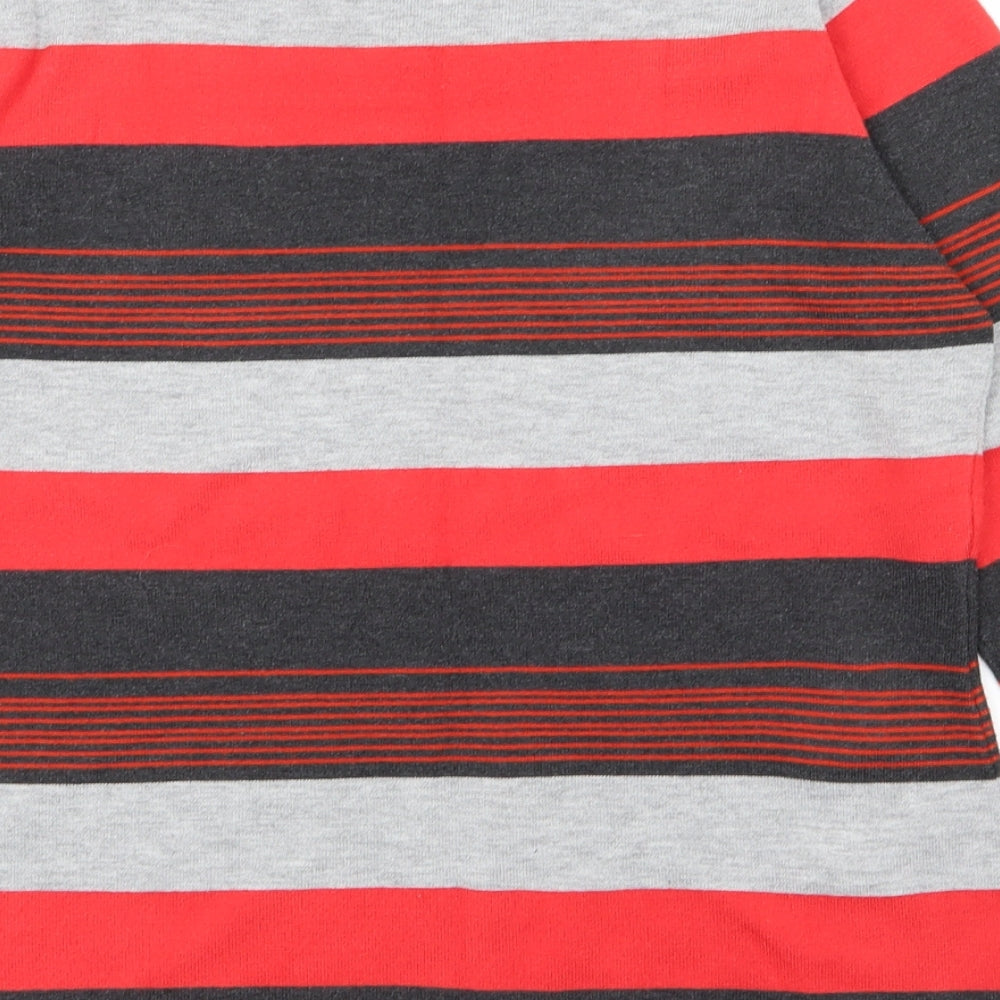 chanti Womens Red Striped  Basic T-Shirt Size M